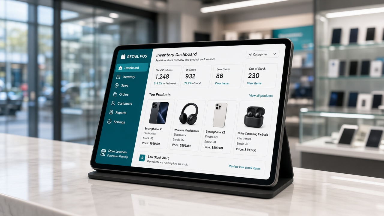 Mobile Shop POS & E-commerce Platform — retail POS in action